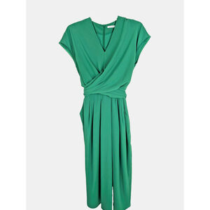 NWT MM. LaFleur Noel Soft Wave Crepe Sheath Dress Green Sz 4 Faux Wrap Classic
